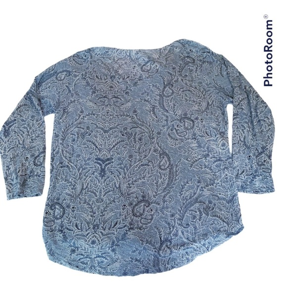 lucky Brand Blue Paisley Peasant Top Size Small - Picture 6 of 7
